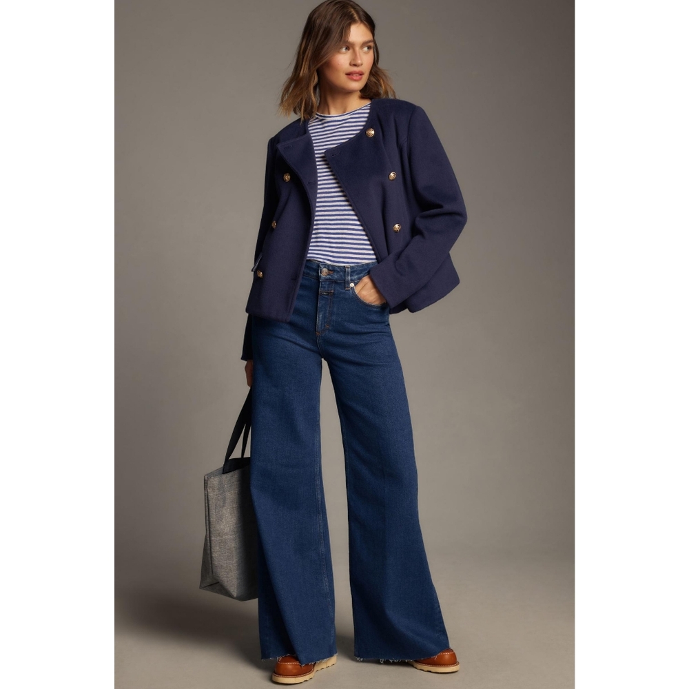 CLOSED Glow-Up Mid-Rise Wide-Leg Jeans in Denim Dark 25